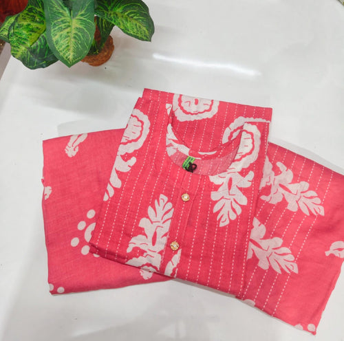 Blended Cotton Kurti with Pant & Dupatta Set
