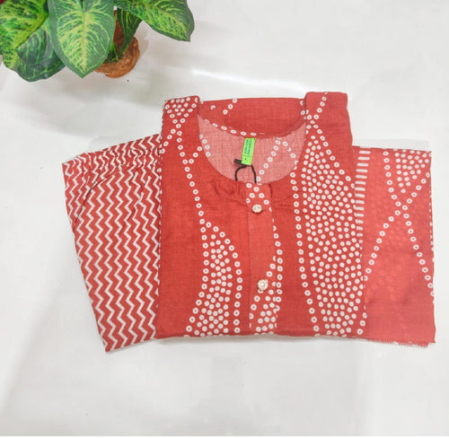 Blended Cotton Kurti with Pant & Dupatta Set