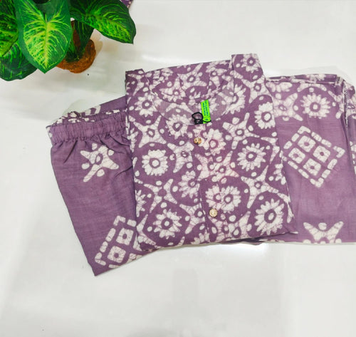 Blended Cotton Kurti with Pant & Dupatta Set