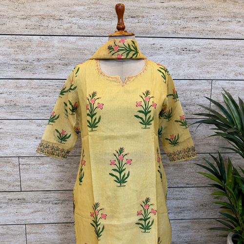 Premium Soft kotta Cotton Straight Kurti Set