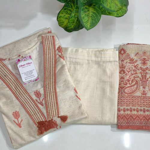 Handloom Cotton Straight Kurti Set