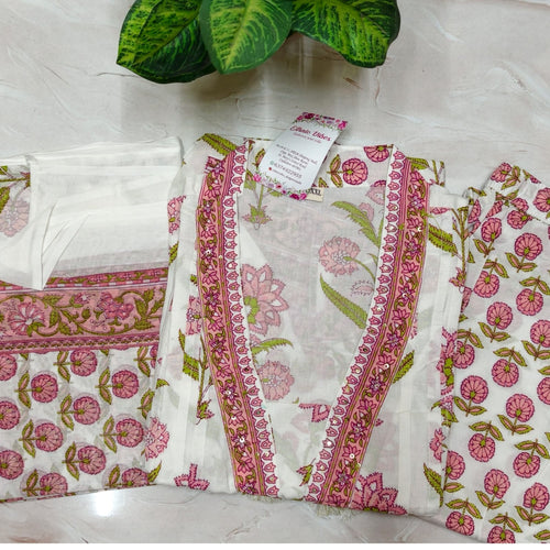 Premium 60's Cotton A-Line Kurti Set