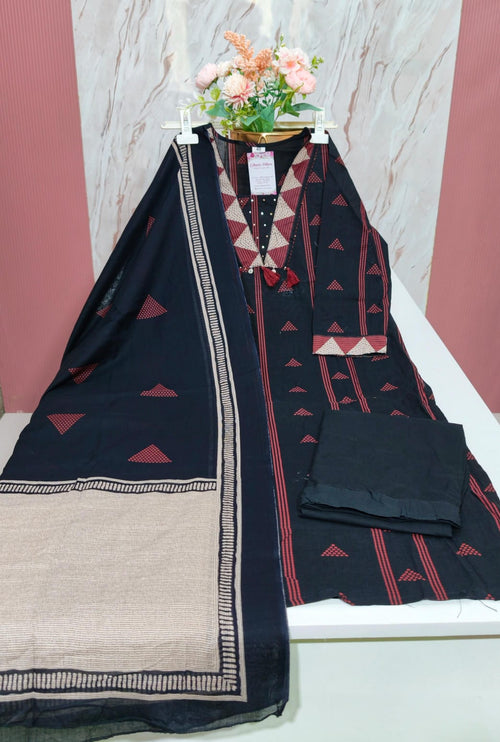 Premium Straight Cut Cotton Kurti Set