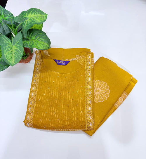 Mustard Yellow Rayon Single Umbrella Kurti with Dupatta