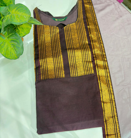 Kanchi Cotton Straight Cut Top with Georgette Dupatta