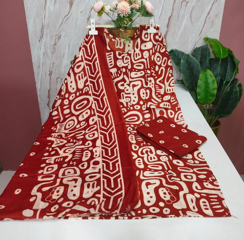 Blended Cotton Kurti with Pant & Dupatta Set