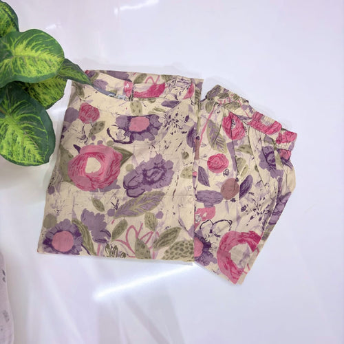 Sixties Count Cotton Floral Plazo Set