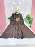 Cotton Brown Kurti with Embroidery