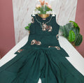 Cotton Straight Cut Kurti with Pleated Palazzo