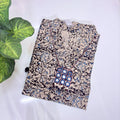 Black Kalamkari Print Cotton A-Line Kurti