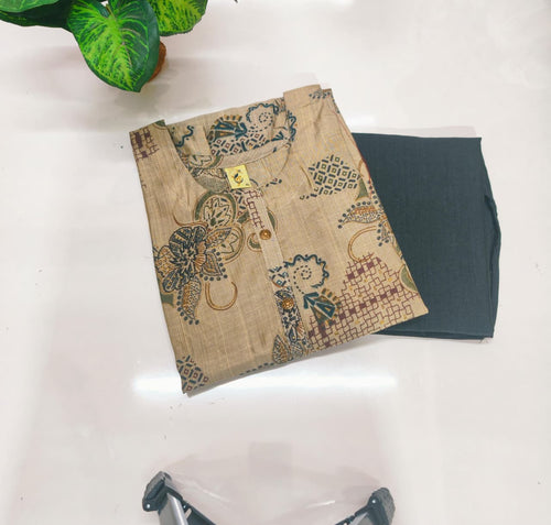 Vatican Fabric Straight Cut Kurti with Pants