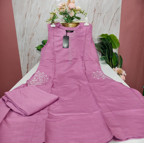 Vatican Fabric A-Line Co ord Set with Embroidery