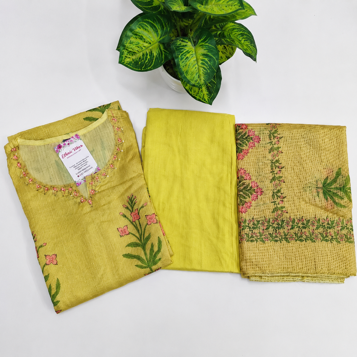 Premium Soft kotta Cotton Straight Kurti Set