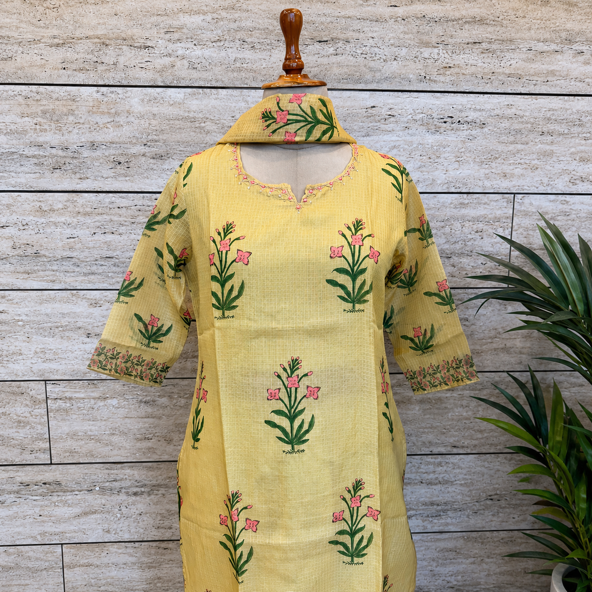 Premium Soft kotta Cotton Straight Kurti Set