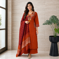 Premium Dabu Cotton A-Line Kurti Set