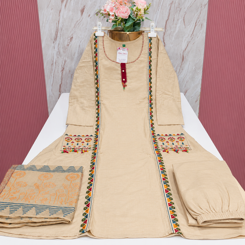 Cambric Cotton A-Line Kurti Set