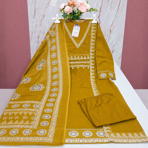 Mustard Yellow 60s Cotton Three-Piece Set