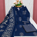 Premium Navy Blue 60s Cotton 3-Piece Set