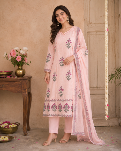 Premium Soft kotta Cotton Straight Kurti Set