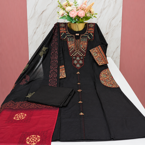 Premium Kalamkari  Print A-Line Kurti Set