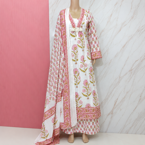 Premium 60's Cotton A-Line Kurti Set