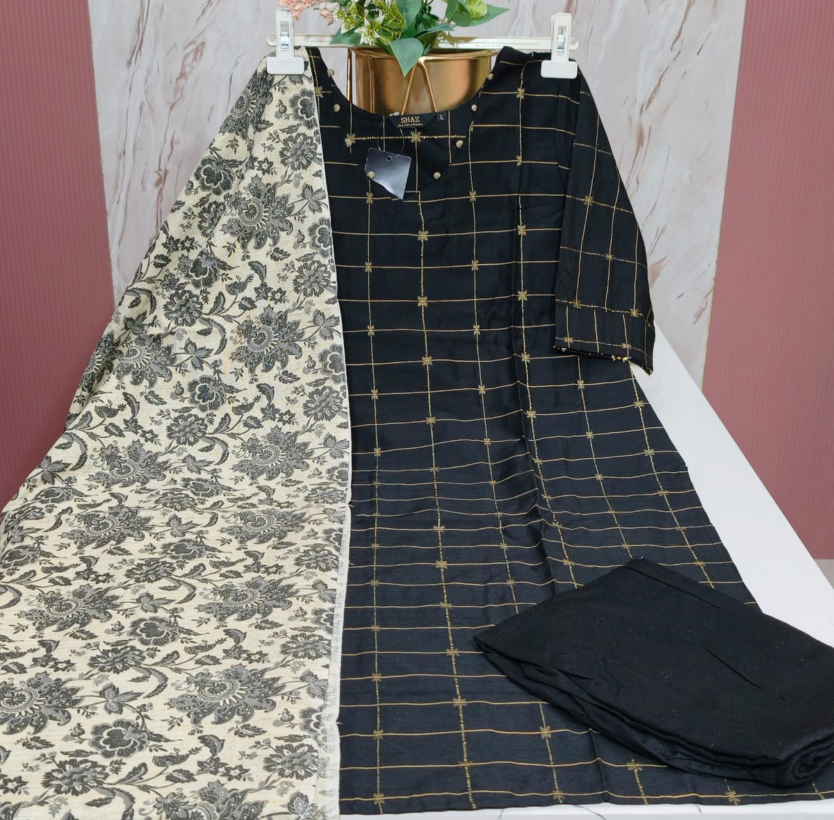 Premium Raw Silk 3-Piece Kurti Set