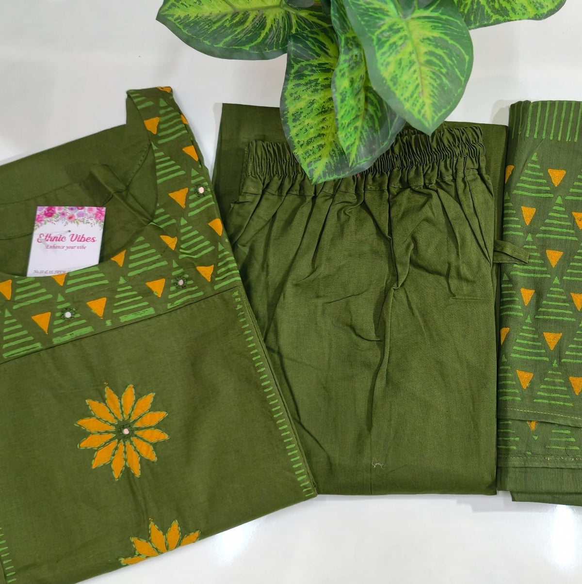 Premium Cambric Cotton 3-Piece Suit Set