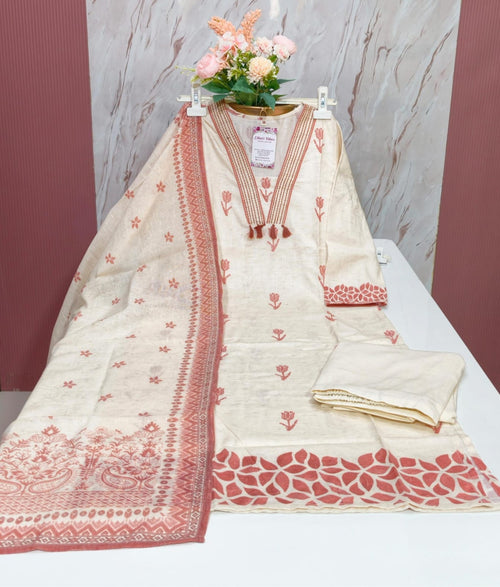 Handloom Cotton Straight Kurti Set&nbsp;