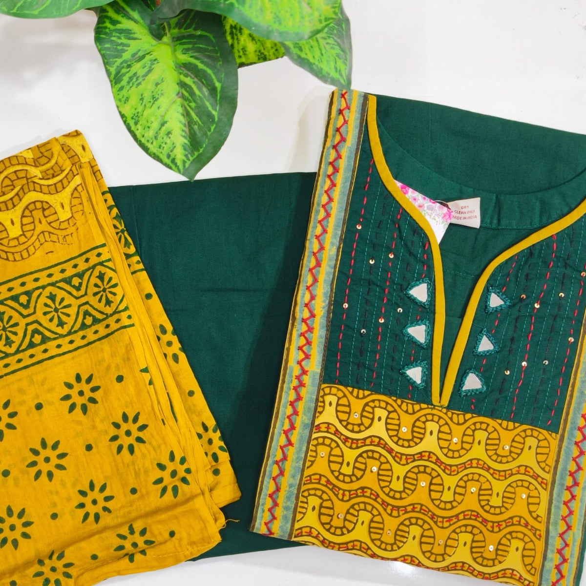 Premium Dabu Cotton 3-Piece Suit Set