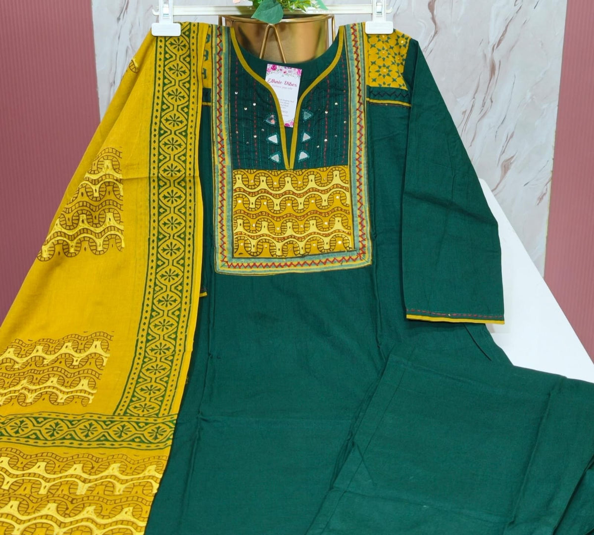 Premium Dabu Cotton 3-Piece Suit Set