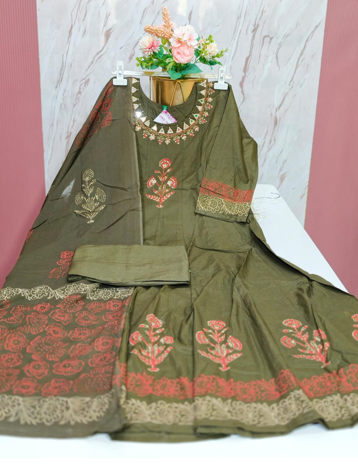 Premium Jaipur Block Print Anarkali Kurti Set