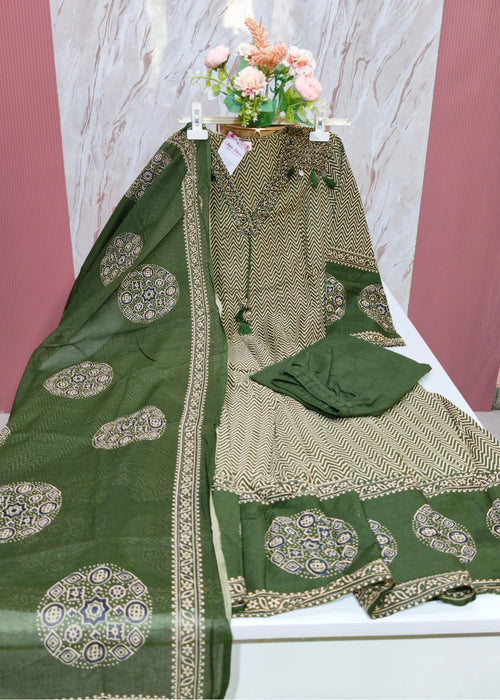 Premium 60s Cotton Anarkali Kurti Set