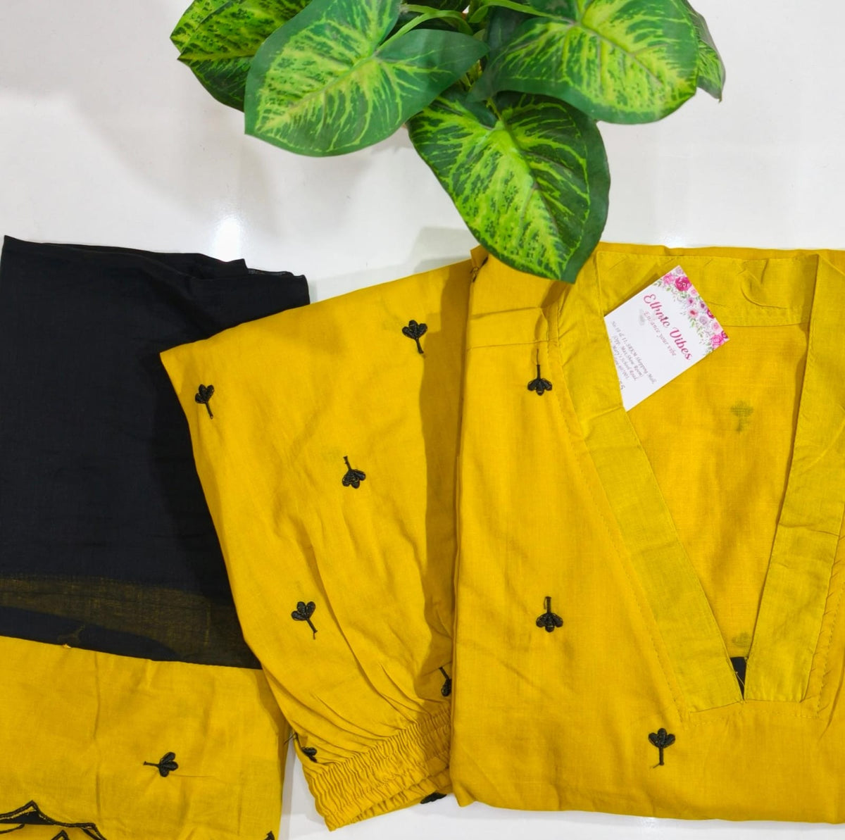 Pure Mul Cotton Embroidered 3-Piece Suit Set