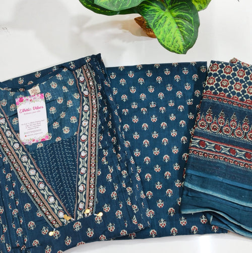 Premium 60s Cotton A-Line Kurti Set