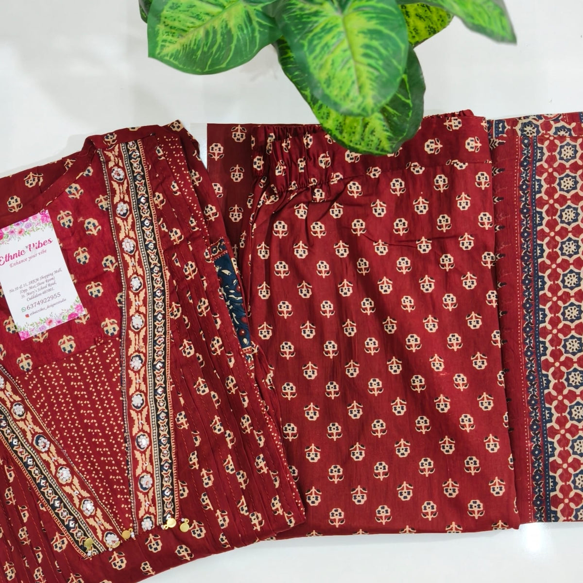 Premium 60s Cotton A-Line Kurti Set