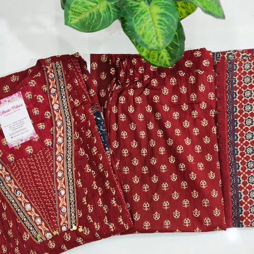 Premium 60s Cotton A-Line Kurti Set