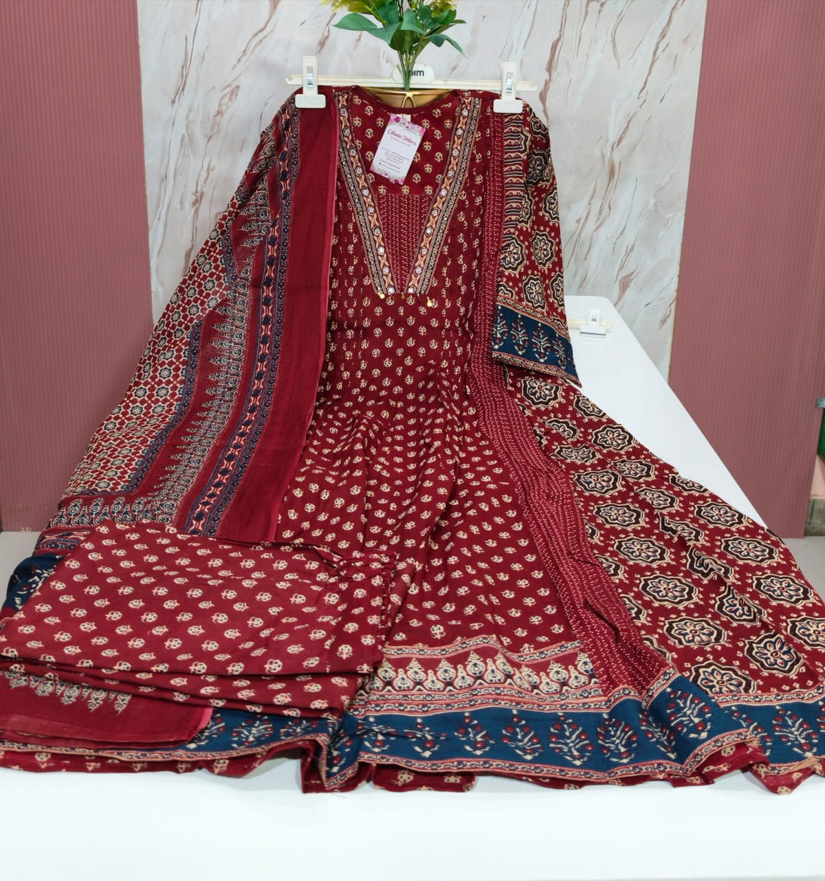 Premium 60s Cotton A-Line Kurti Set