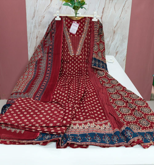 Premium 60s Cotton A-Line Kurti Set