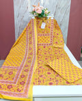 💛 Mustard Yellow 60's Pure Cotton 3-Piece Kurti Set 💛