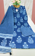 Premium Indigo Blue 60s Cotton 3-Piece Set