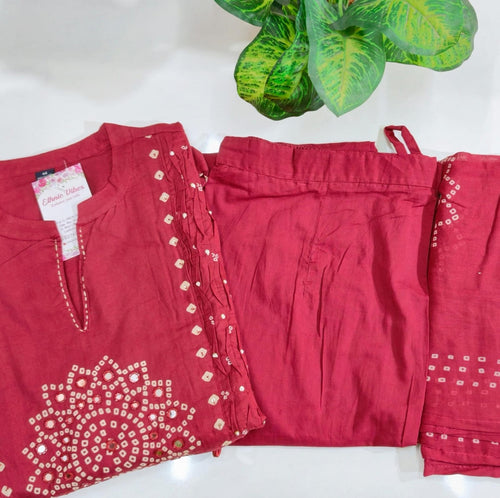 Premium Bandhani Anarkali 3-Piece Set