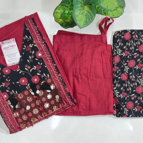 Premium 60s Cotton A-Line Umbrella Kurti Set