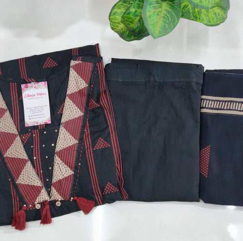 Premium Straight Cut Cotton Kurti Set