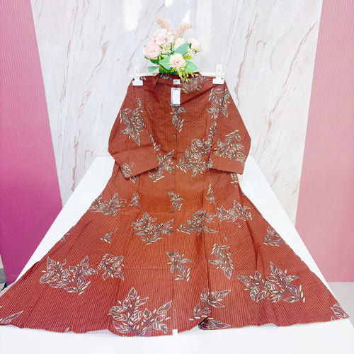 Premium Kantha Cotton A-Line Kurti