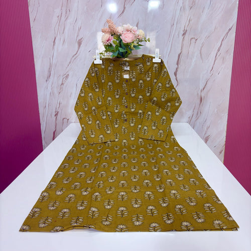 Premium 60s Count Cotton Straight Cut Kurti