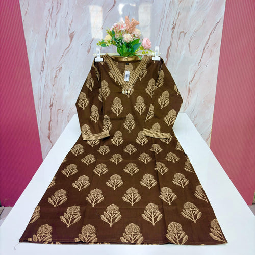 Premium Flex Cotton Straight Cut Kurti