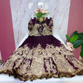 Premium Maroon Kalamkari Umbrella Dress