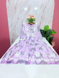 Premium Lavender Embroidered Umbrella Kurti