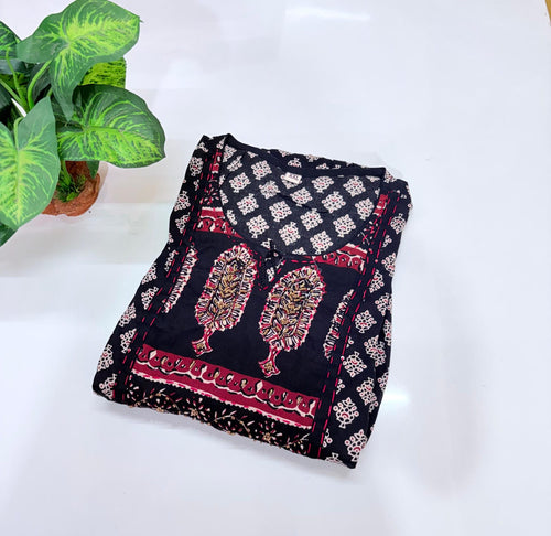 Black Traditional Single Umbrella Kurti