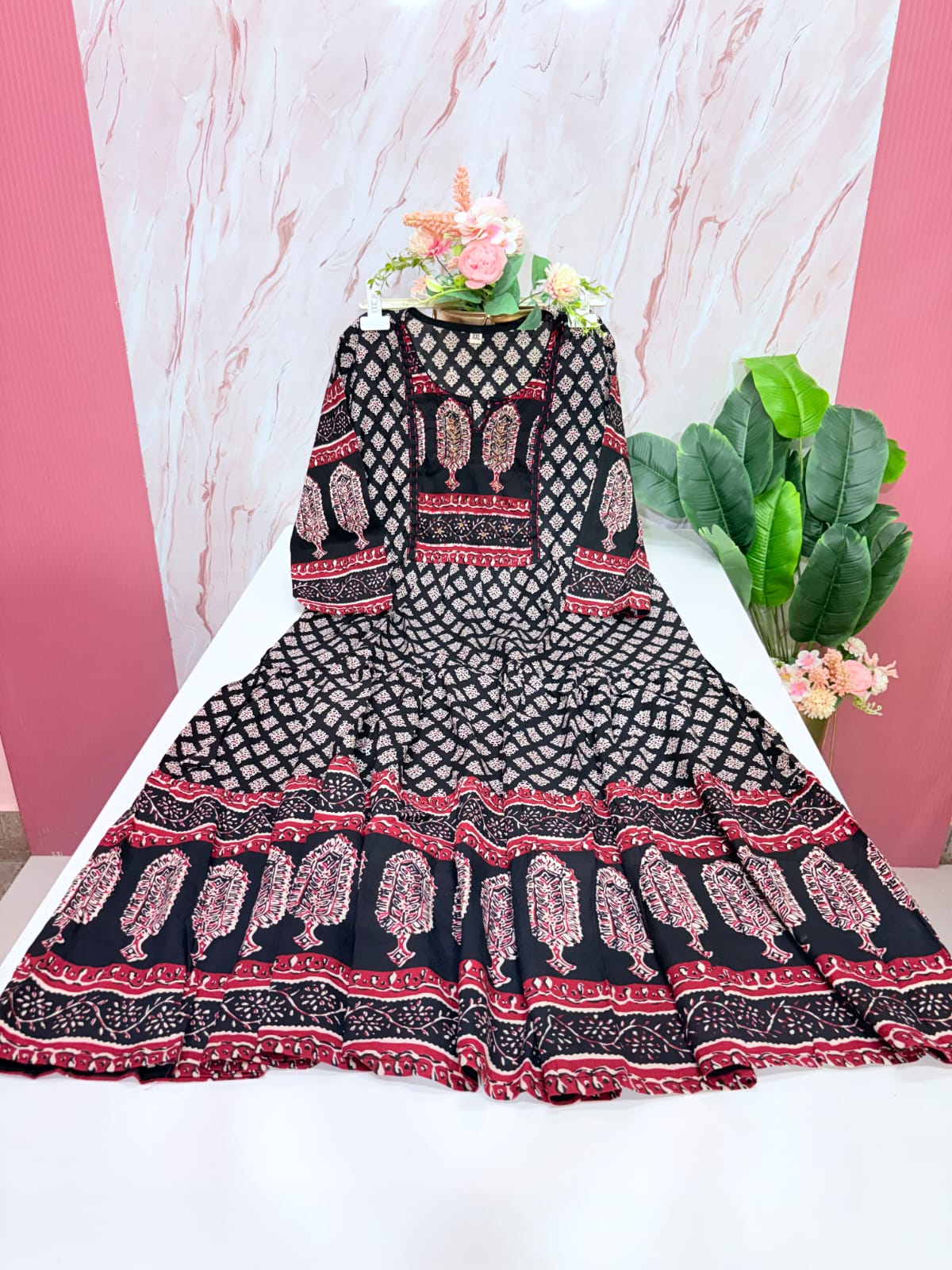Black Traditional Single Umbrella Kurti